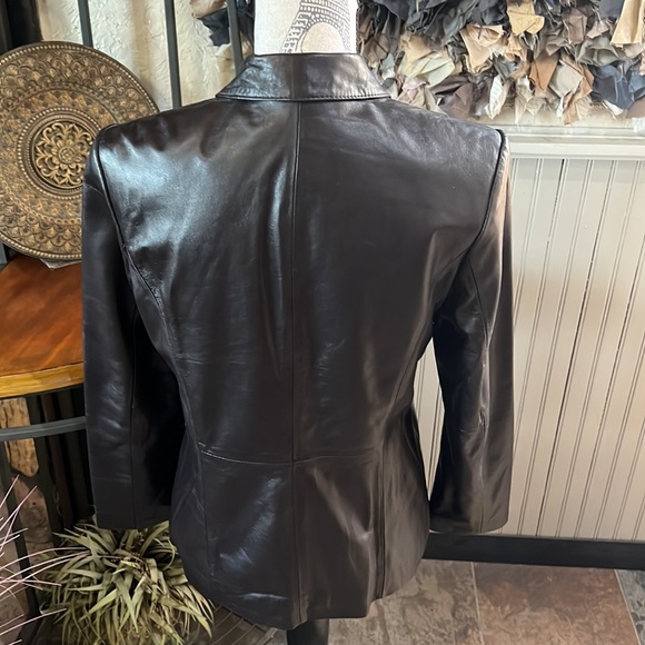 ALFANI Petite Leather Coat - Picture 2 of 8